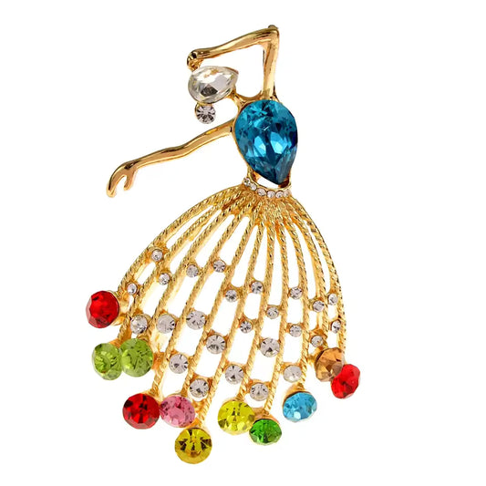 Broche danseuse arc-en-ciel