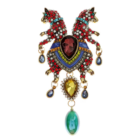 Broche léopards jumeaux