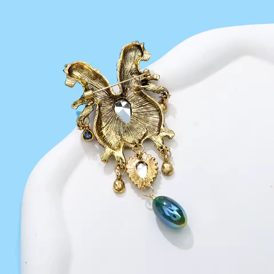 Broche léopards jumeaux de dos