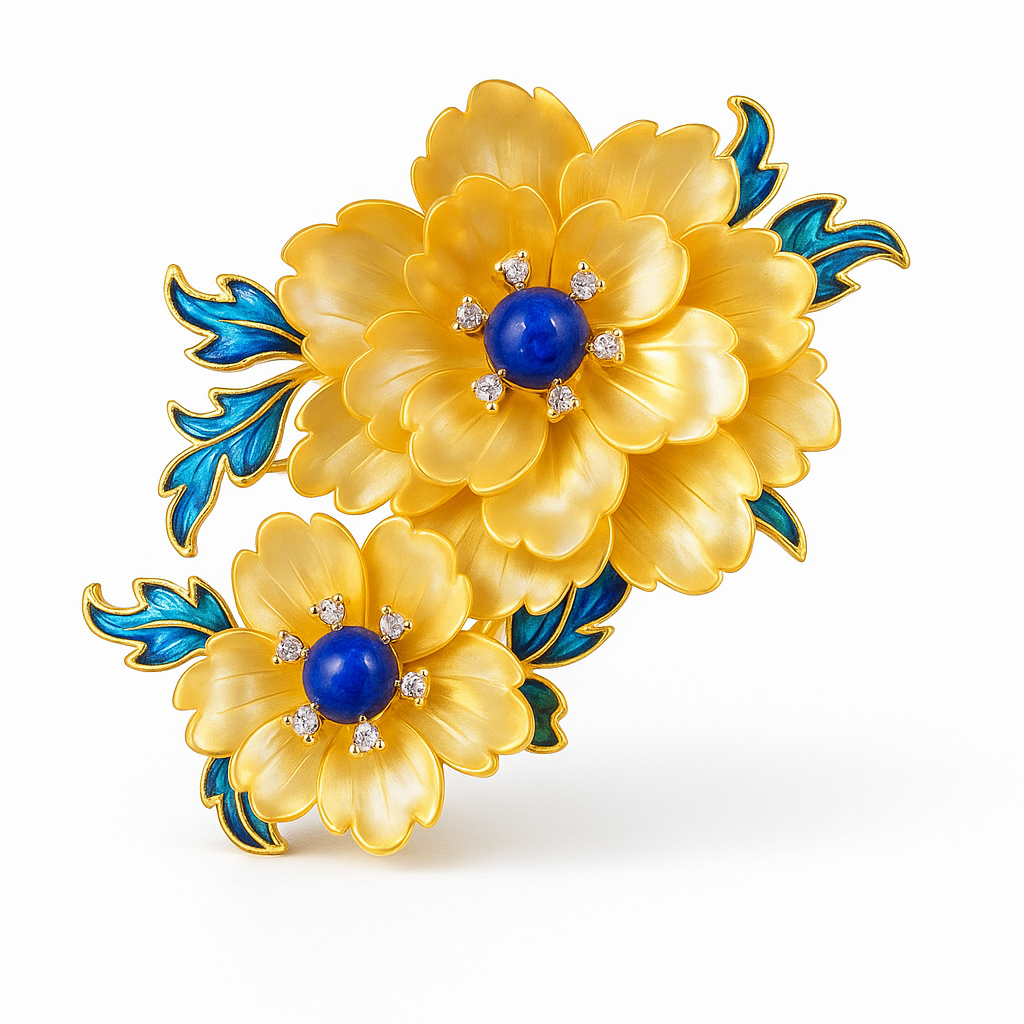 Broche double fleur
