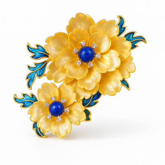 Broche double fleur