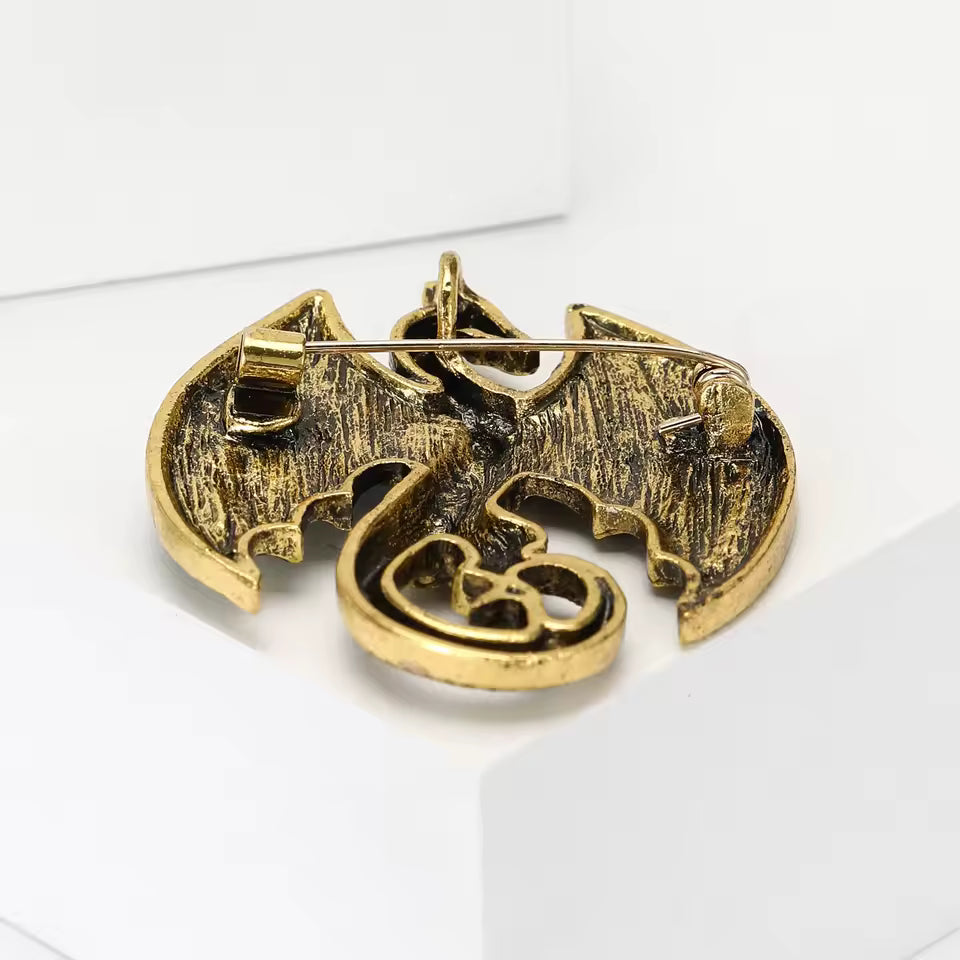 Broche dragon écailleux de dos