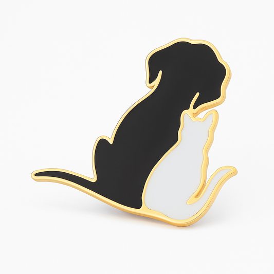 Broche duo chien et chat