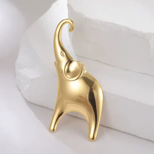 Broche éléphant doré