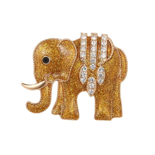Broche éléphant orné