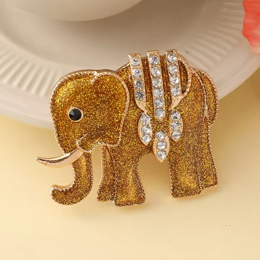 Broche éléphant orné photo