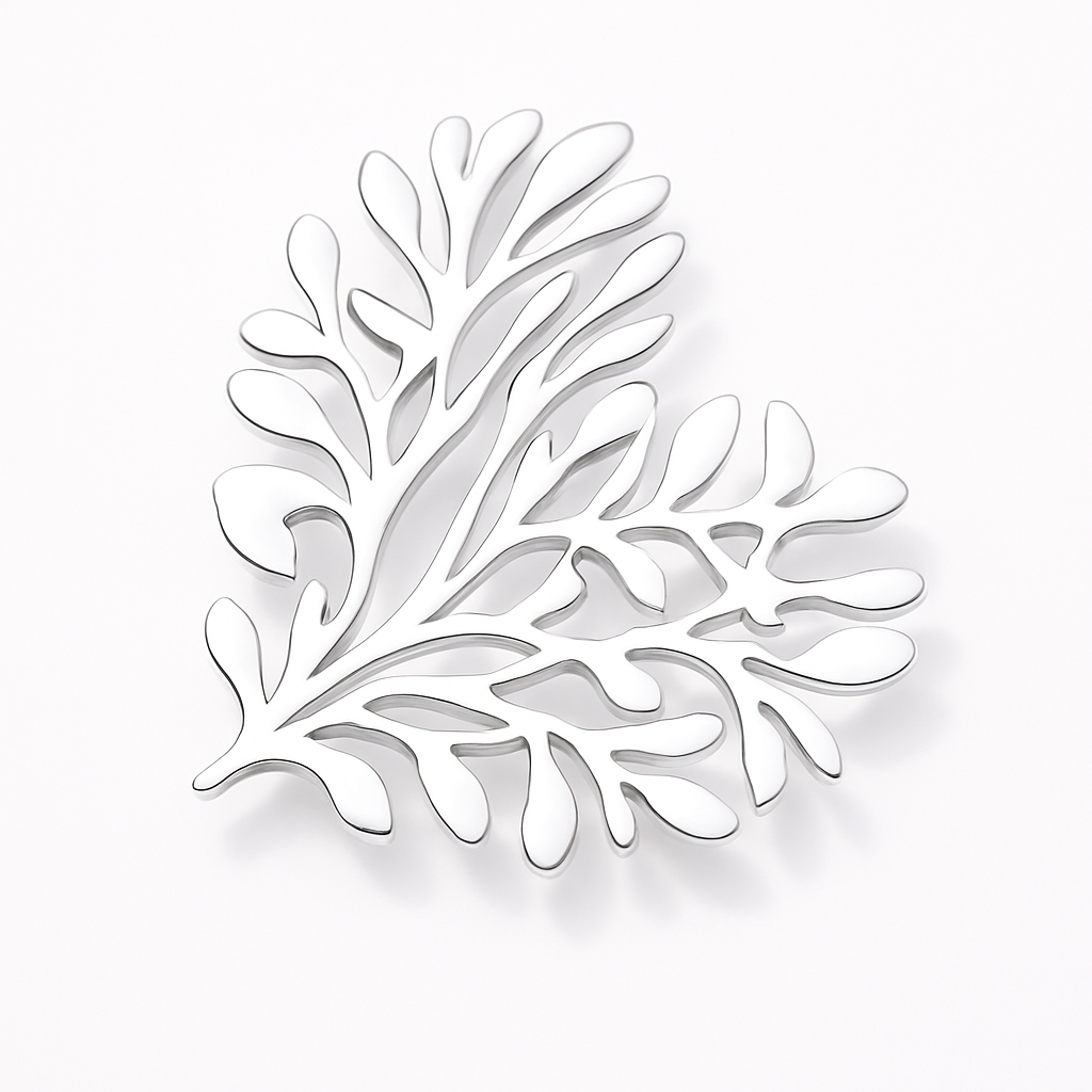 Broche cœur feuillu