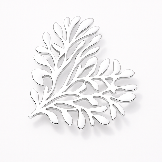 Broche cœur feuillu