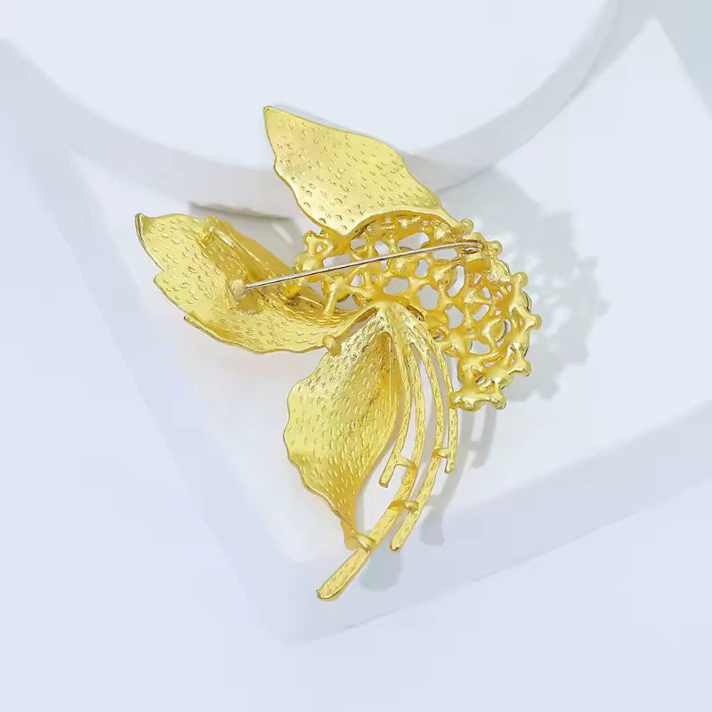 Broche feuille éclat de dos