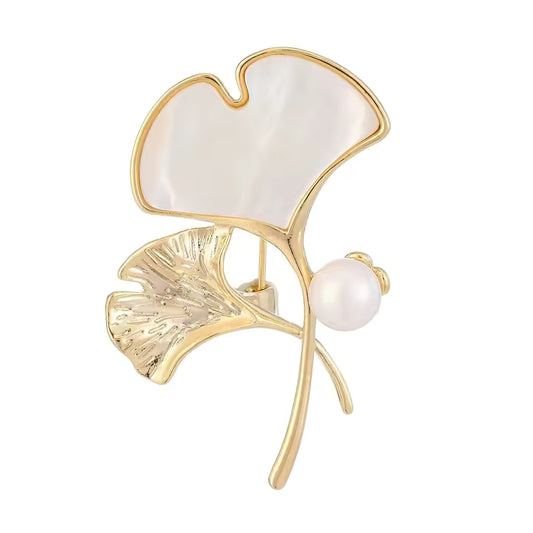 Broche feuilles de ginkgo