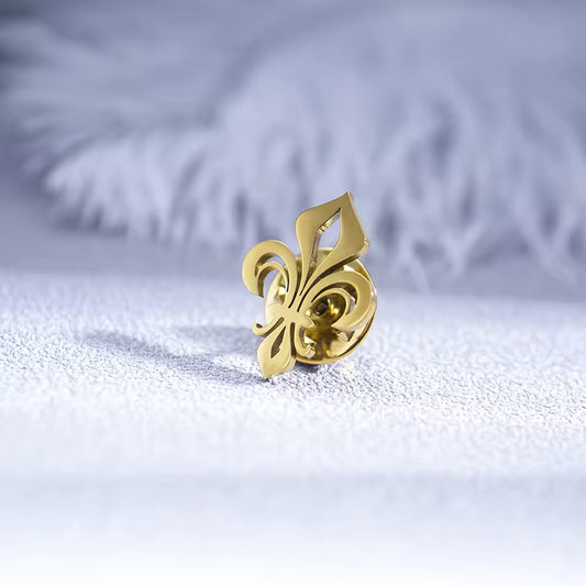 Broche fleur de lys doré