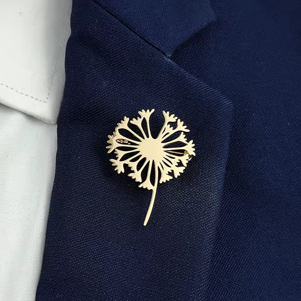 Broche fleur pissenlit porté