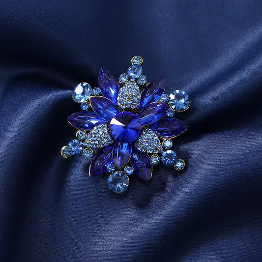 Broche flocon céleste bleu