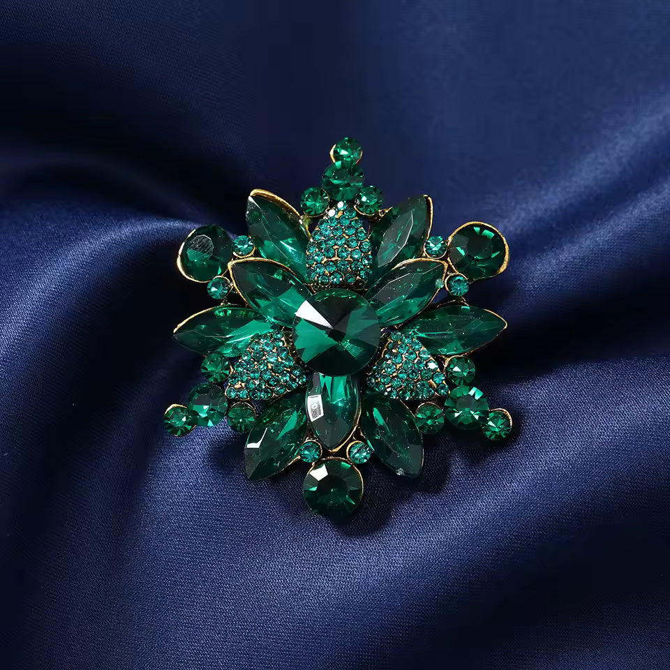 Broche flocon céleste vert
