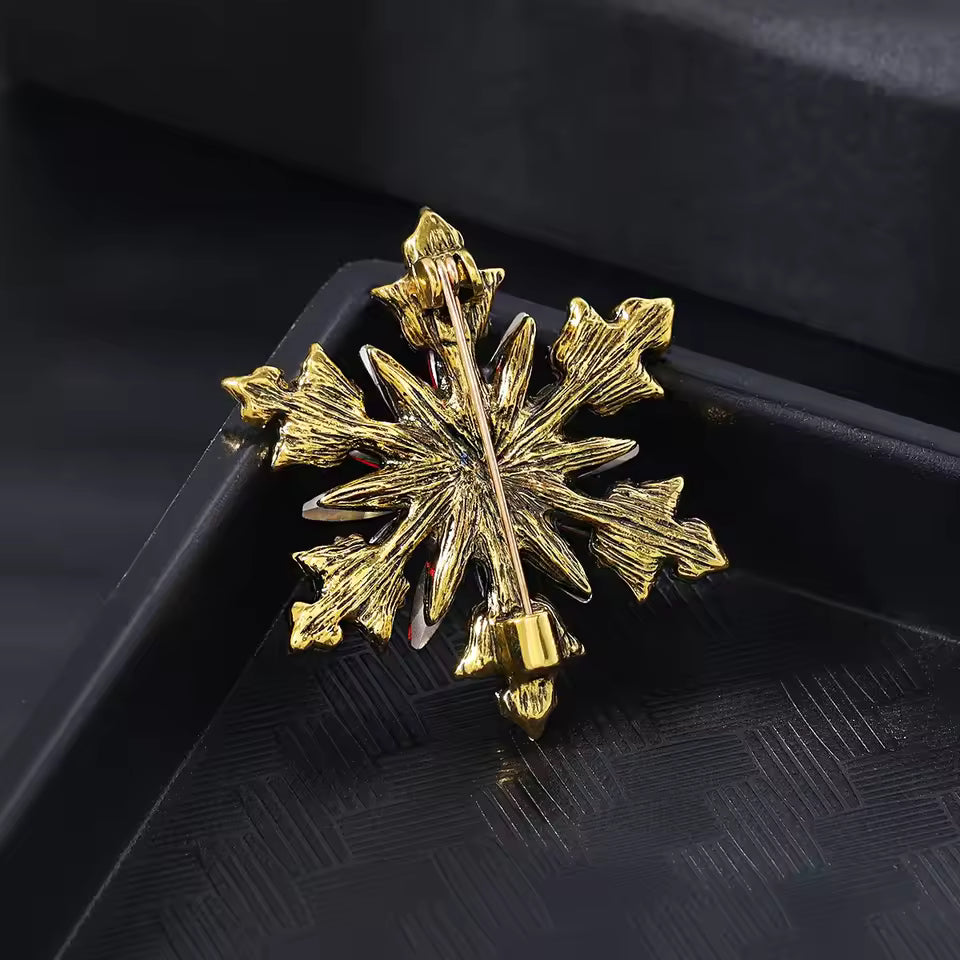 Broche flocon de Noël de dos
