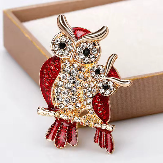 Broche hiboux strass photo
