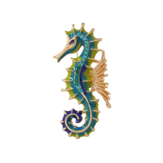 Broche hippocampe élégant