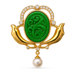 Broche jade perlée - Vignette | Brochiva