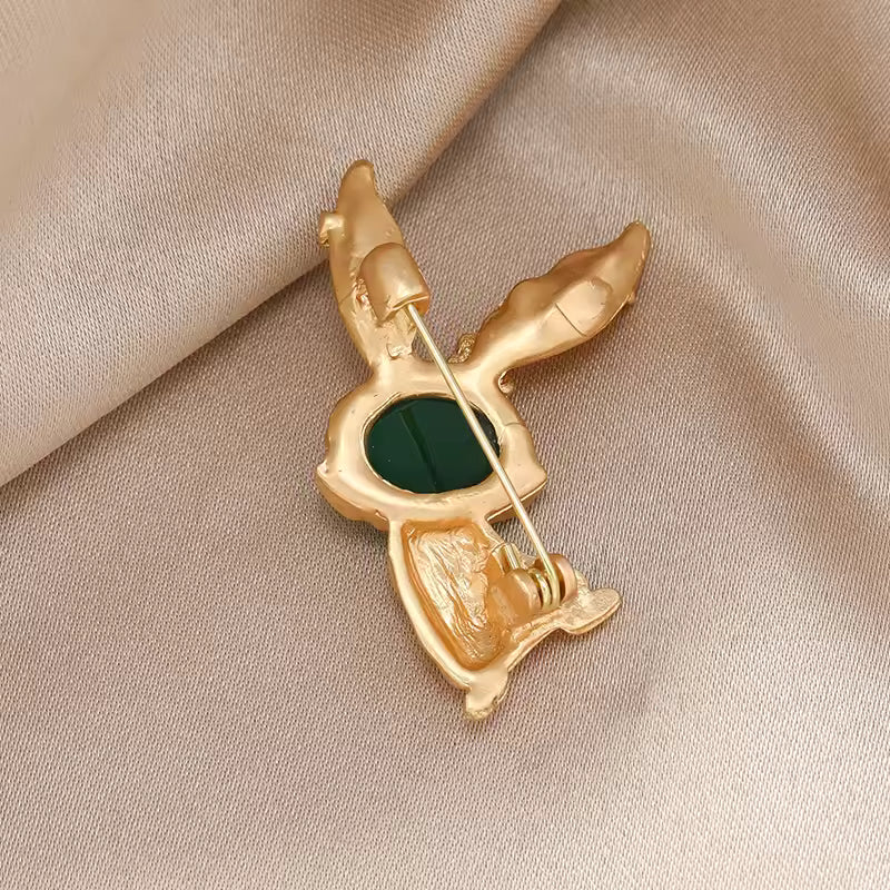 Broche lapin mignon de dos
