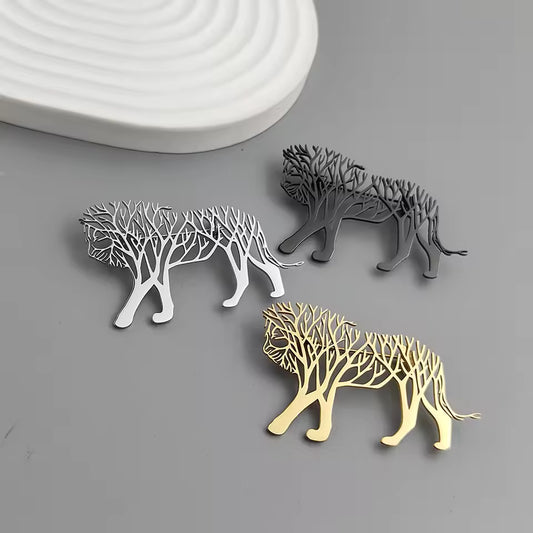 Broche lion arbre de vie photo