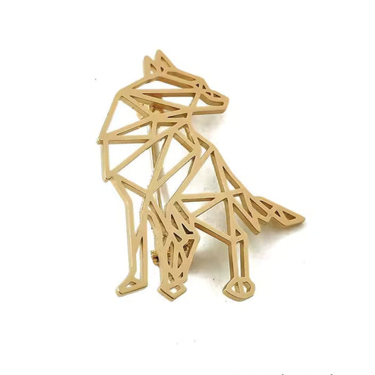 Broche loup ajouré