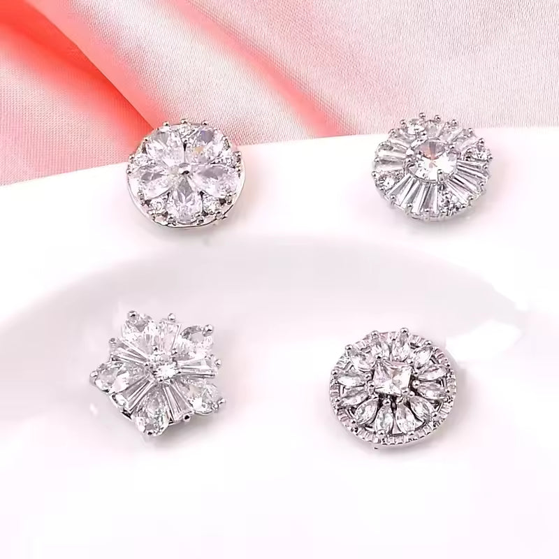 Broche magnétique fleur cristal photo