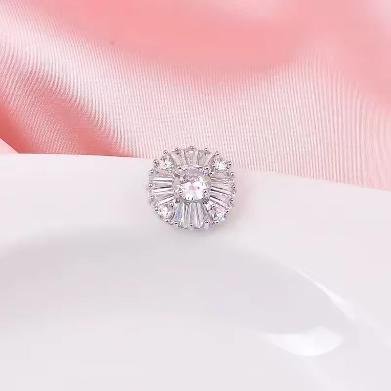 Broche magnétique fleur cristal style 4