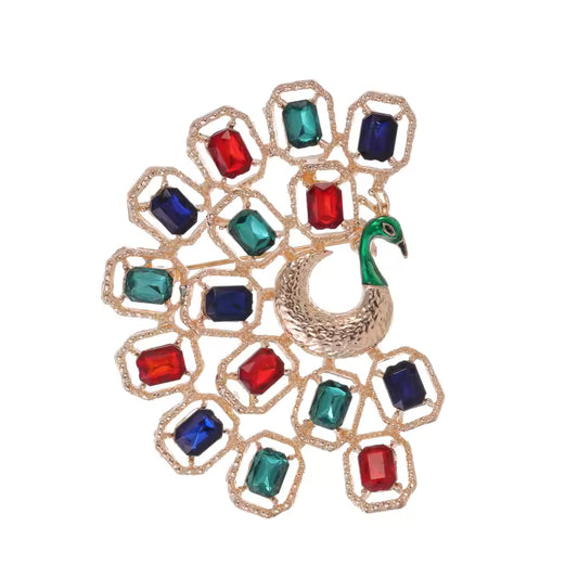 Broche paon des mille éclats