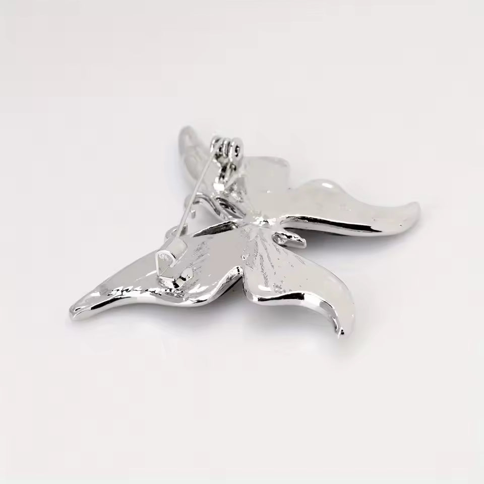 Broche papillon ailes d’abalone de dos