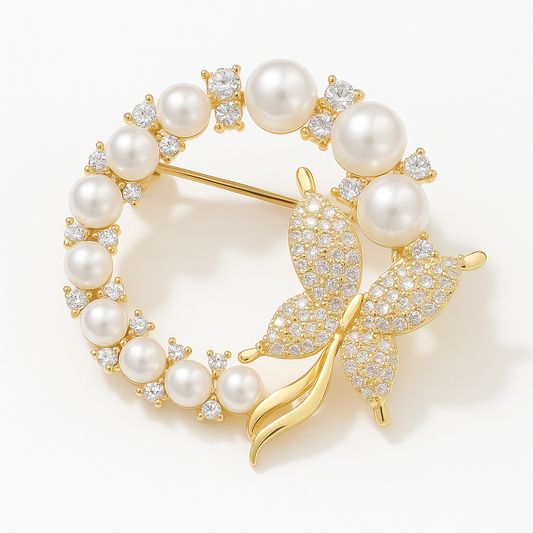 Broche papillon cosmique