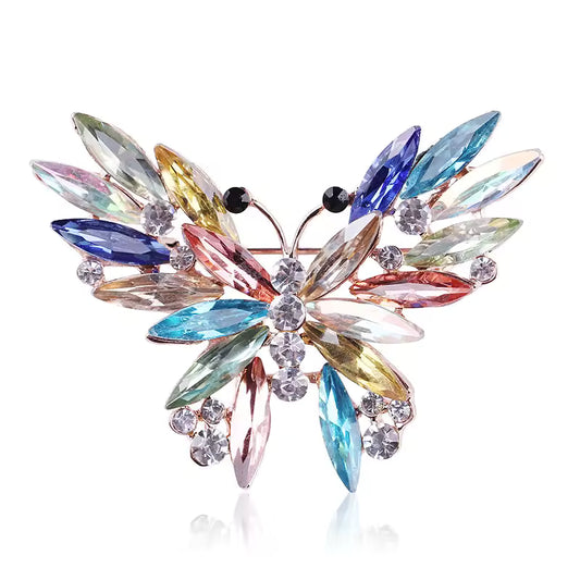 Broche papillon cristal