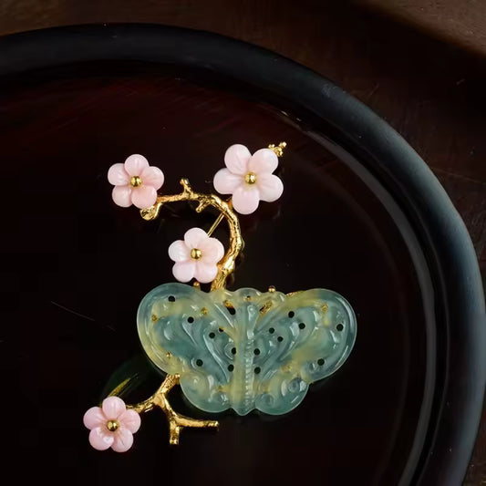 Broche papillon prunier photo