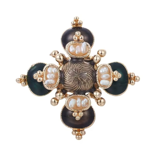Broche perles baroque