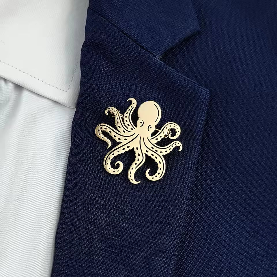 Broche pieuvre porté