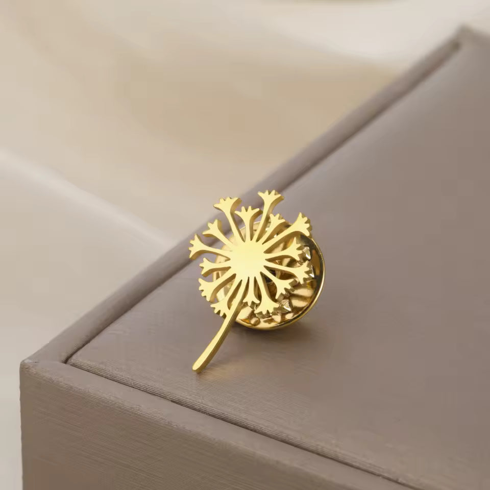 Broche pissenlit doré