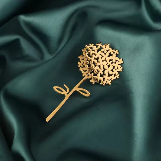 Broche pissenlit stellaire doré