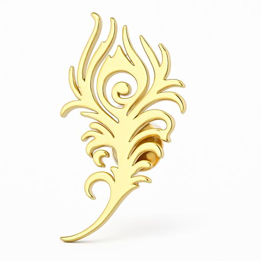 Broche plume de paon