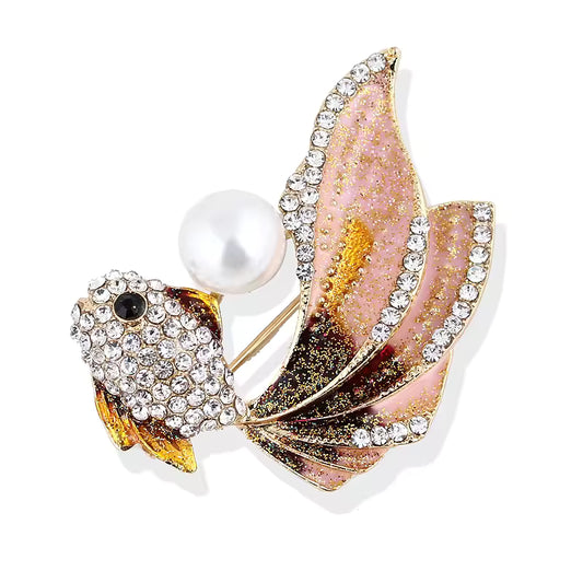 Broche poisson perlé