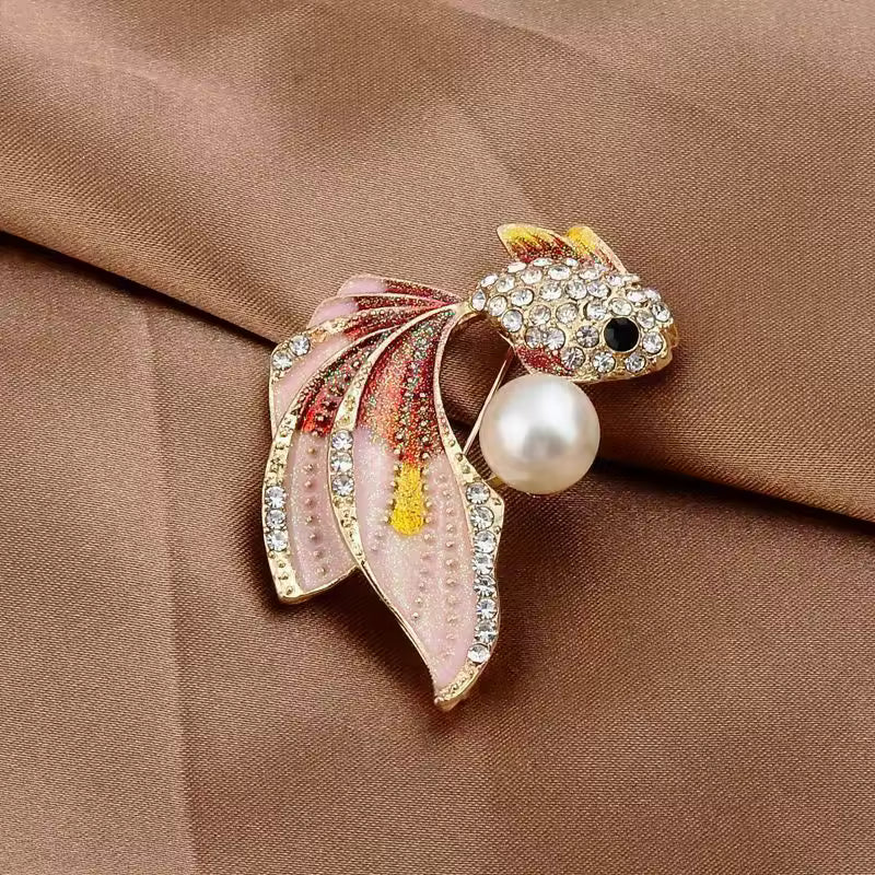 Broche poisson perlé photo