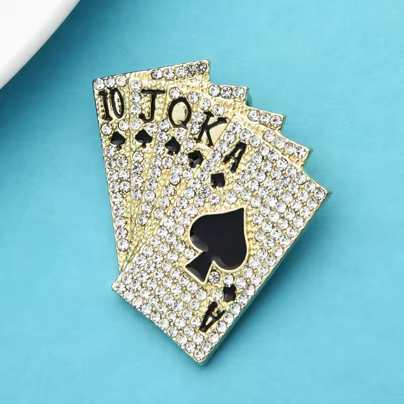 Broche poker doré
