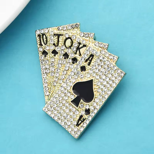 Broche poker doré