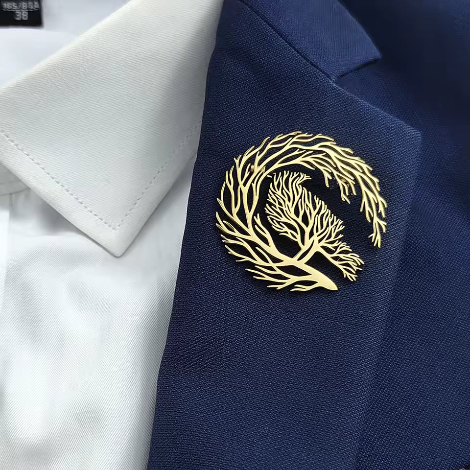 Broche racine de vie porté