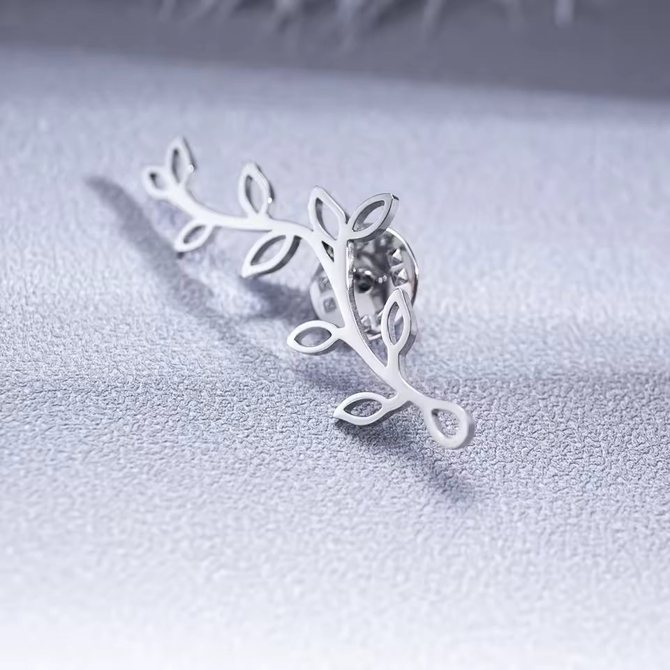 Broche rameau olivier argenté
