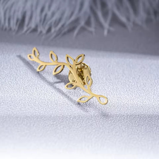 Broche rameau olivier doré