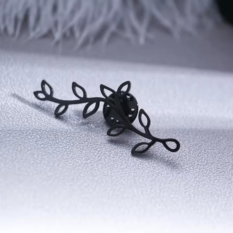 Broche rameau olivier noir