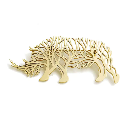 Broche rhinocéros arbre de vie