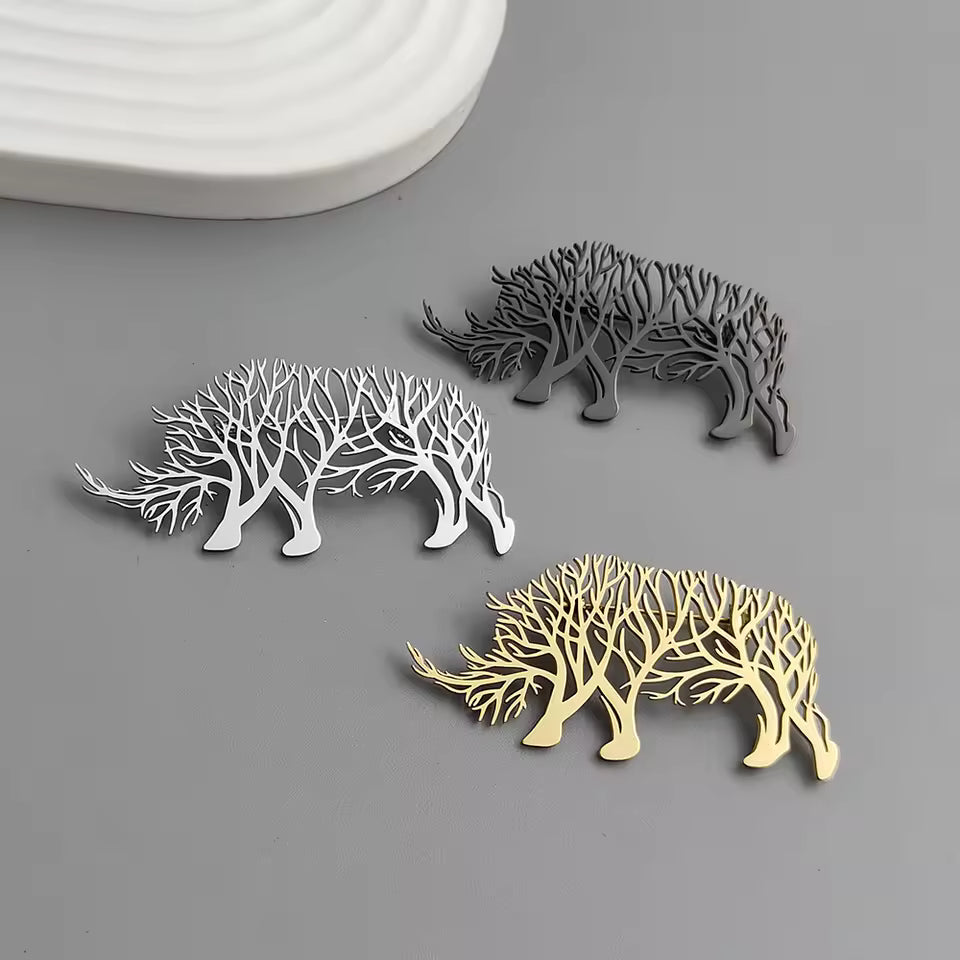 Broche rhinocéros arbre de vie photo