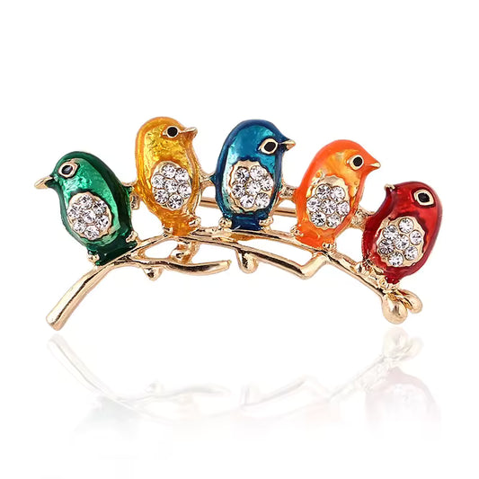 Broche ronde des oiseaux
