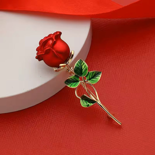 Broche rose rouge photo