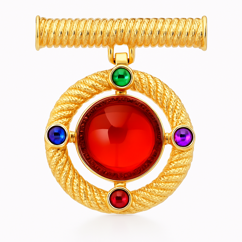 Broche sceau des quatre joyaux